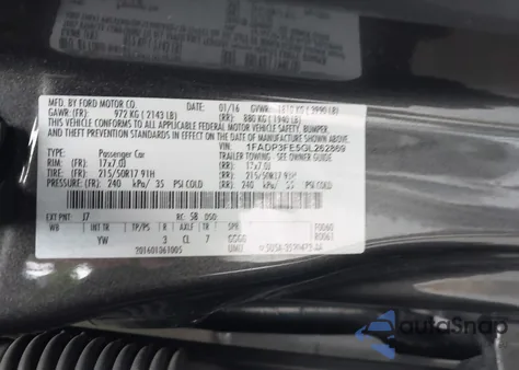 2016 Ford Focus Se из США, поврежденный, VIN 1FADP3FE5GL262869